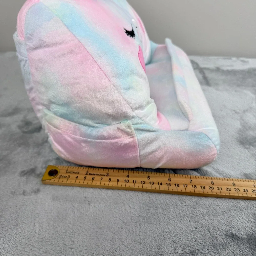 Under One Sky Llama Tablet Stand Plush‎ Pillow Pastel Tie Dye Heart Eyes 8016810